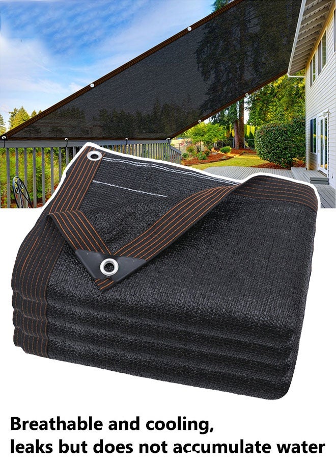 لاسولا شراع شمسي، مظلة مستطيلة، شراع شمسي، شبكة غطاء قماش تظليل 4 × 6 متر مع حلقات حماية من الشمس للحديقة، غطاء شبكي للتظليل من القماش لنباتات الحدائق الدفيئة، شبكة قماشية للحماية من الشمس (أسود) - Image 1